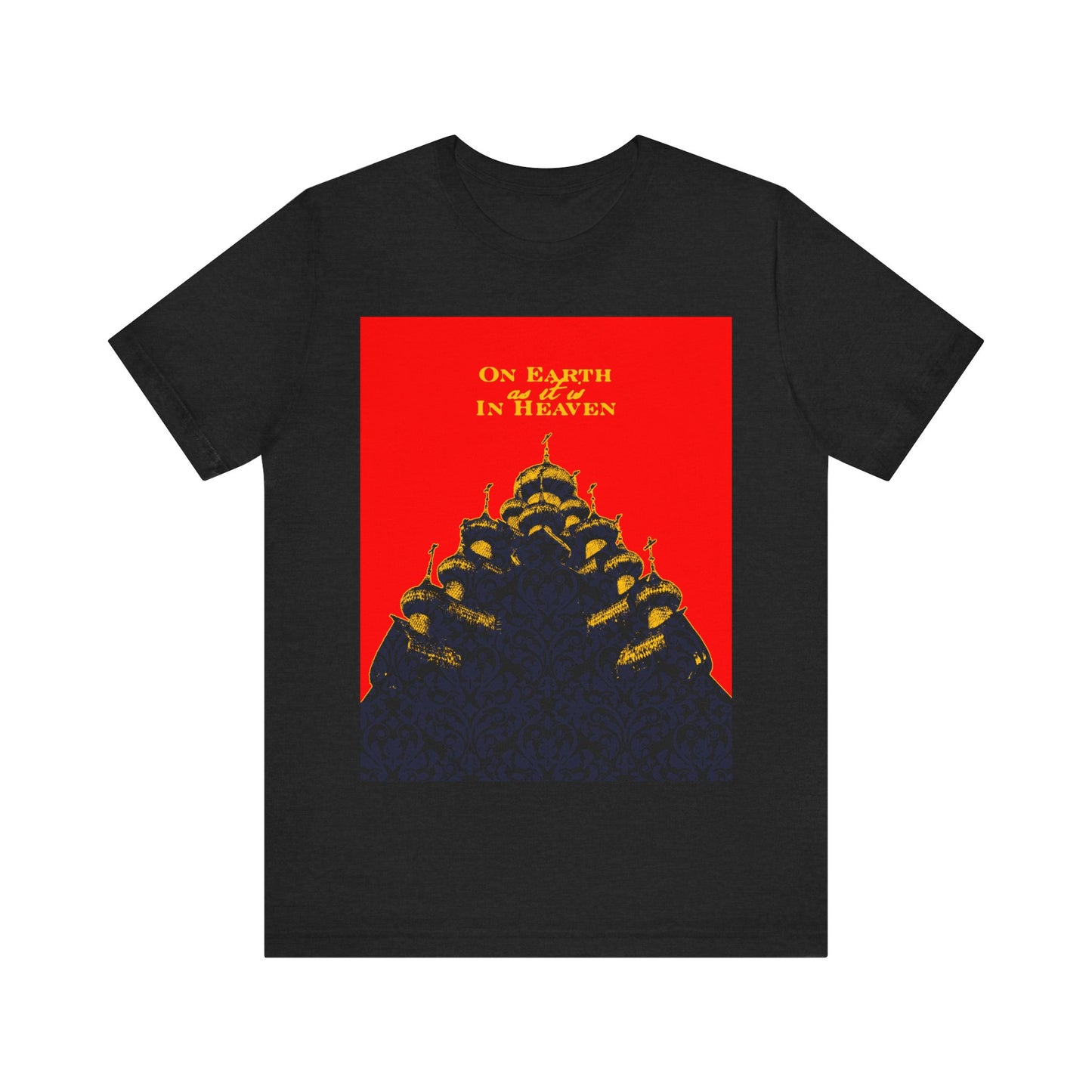 The Church: On Earth As It Is In Heaven | Lord's Prayer | Ancient Russian Wooden Church Design | Orthodox Christian Cotton T-Shirt