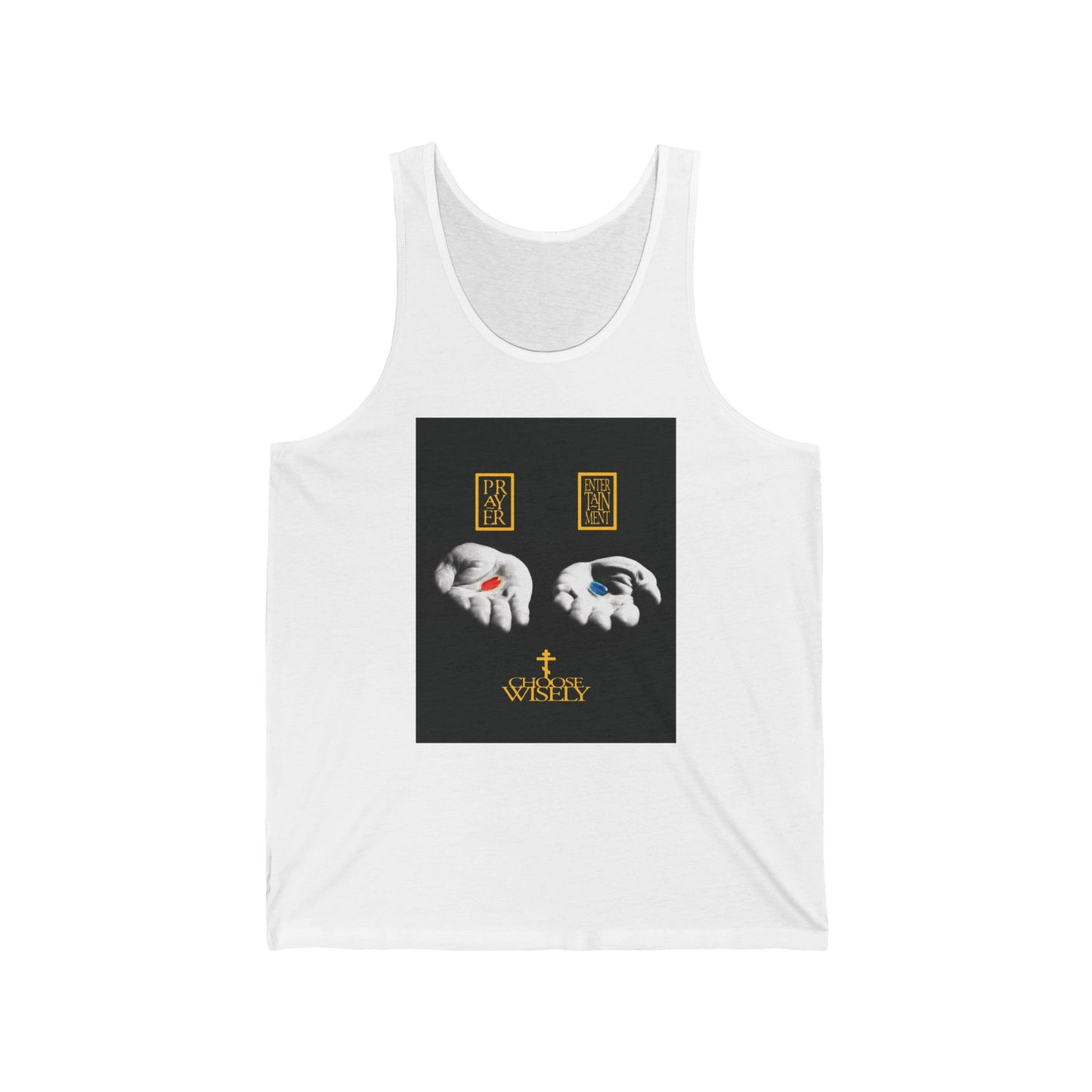 Red Pill Blue Pill (Choose Wisely) No. 1 | Orthodox Christian Jersey Tank Top / Sleeveless Shirt