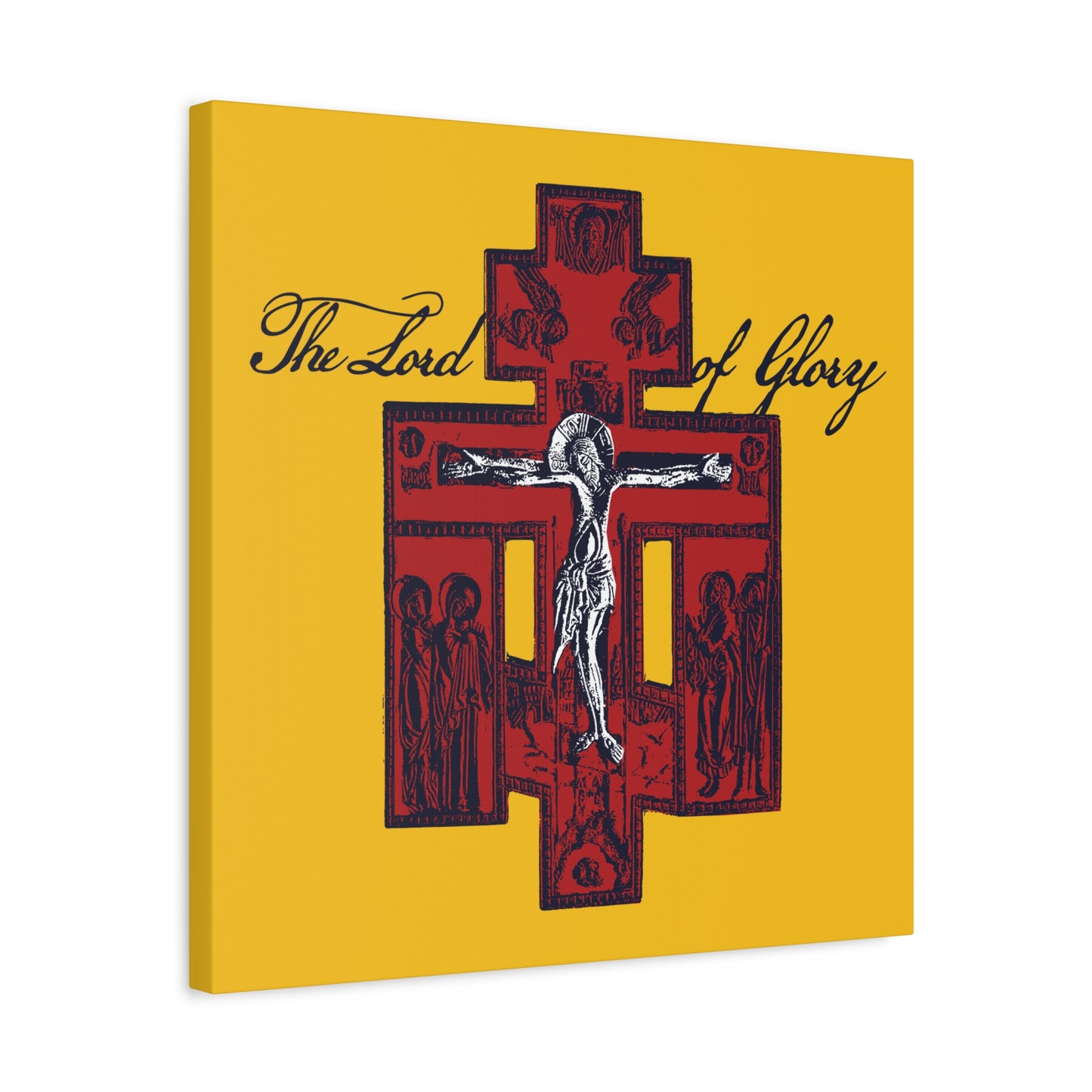 The Lord of Glory | Russian Golgotha Crucifix IconoGraphic (Gold BG) | 1 Corinthians 2:8 | Orthodox Christian Canvas Art