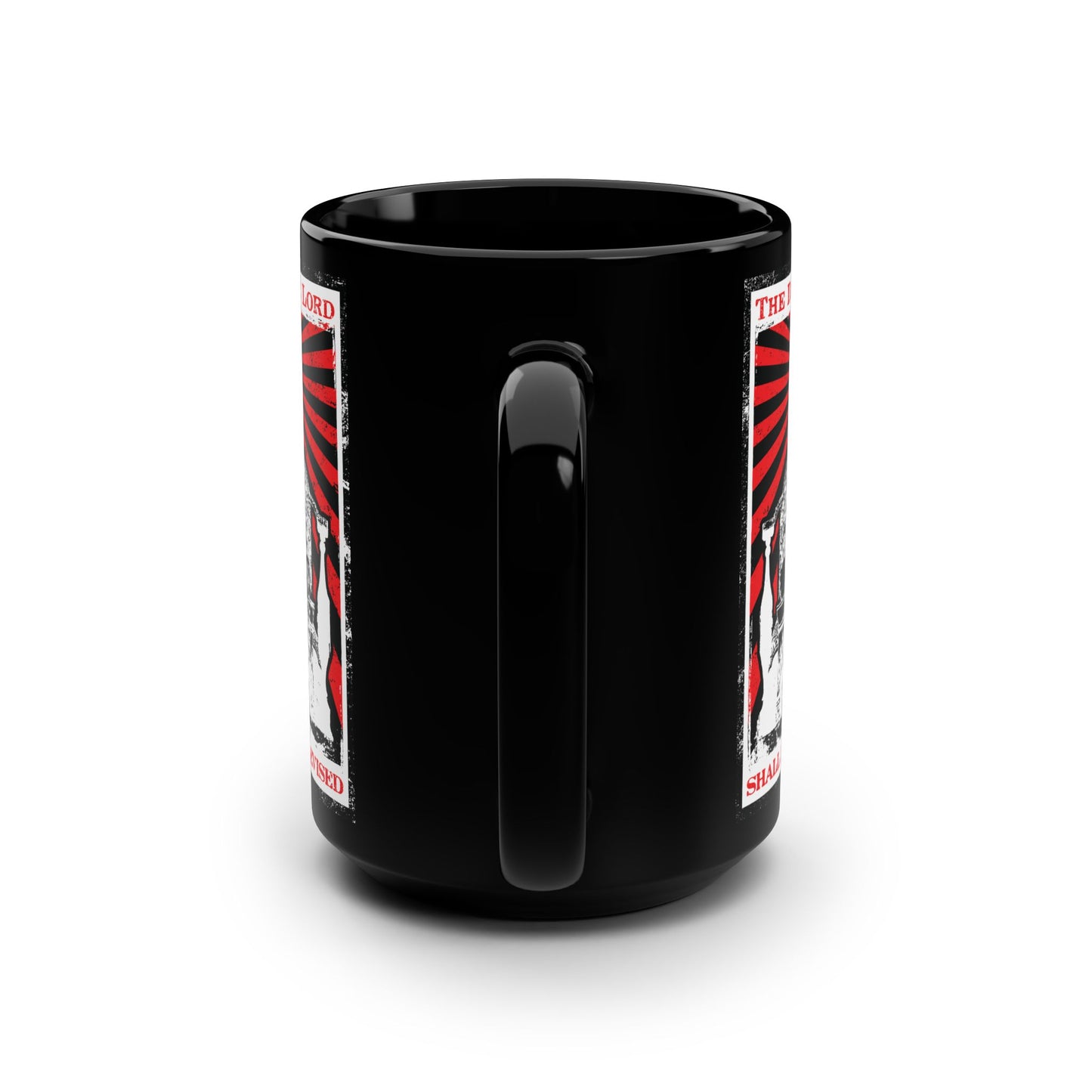 The Day of the Lord Shall Not Be Televised | Jesus Christ Enthroned Iconographic | Second Coming | Revelation | Orthodox Christian 15oz Black Mug