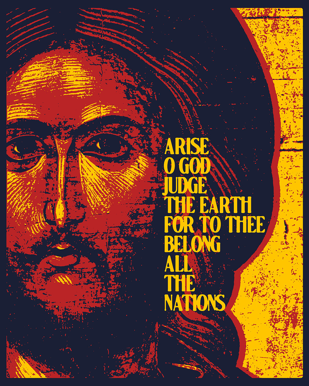 Arise, O God, Judge the Earth (Psalm 82/81) | Jesus Christ Russian Style IconoGraphic | Orthodox Christian T-Shirt