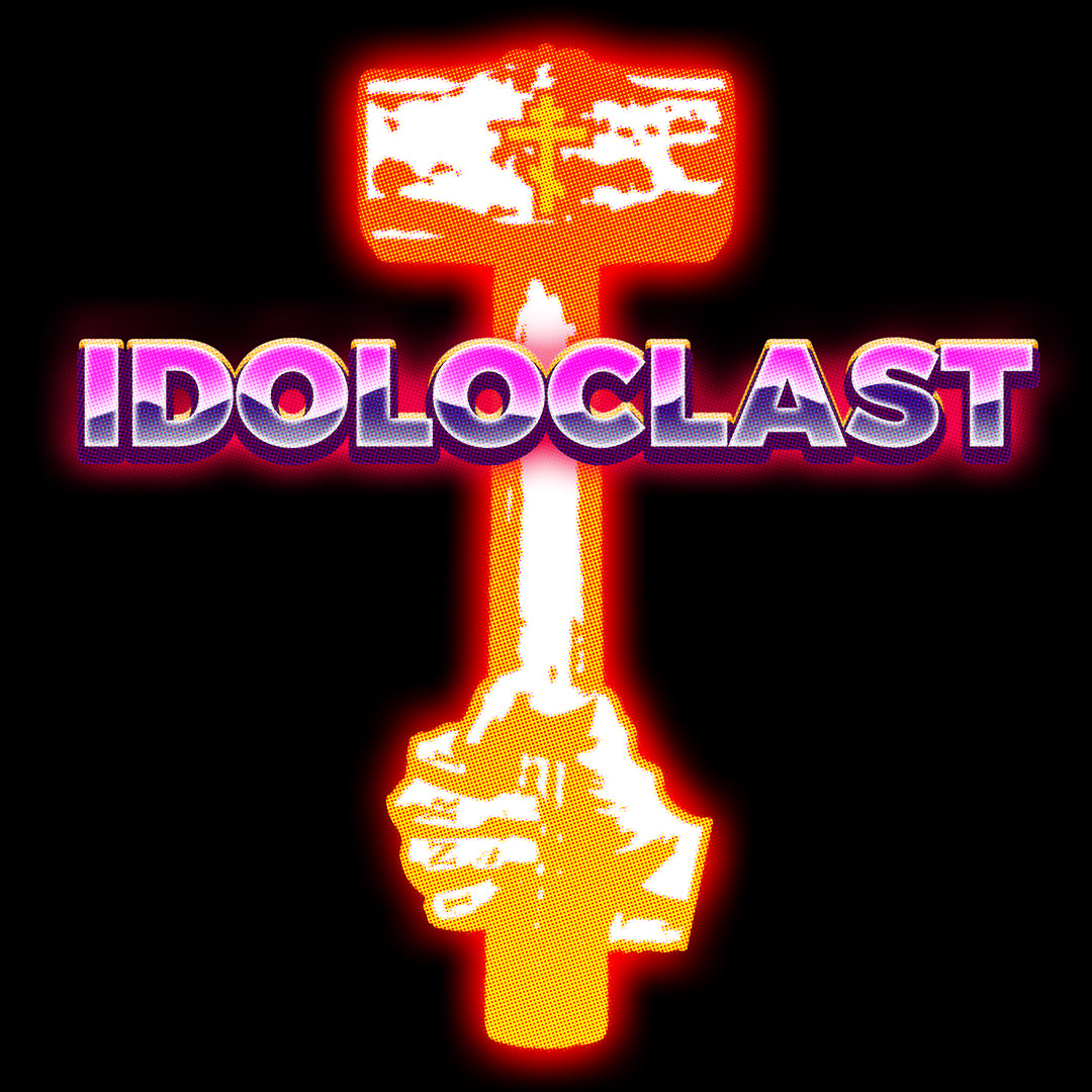 Idoloclast Idol-Smasher Glowing Sledge Hammer Design | 80s Synthwave Style | Orthodox Christian T-Shirt