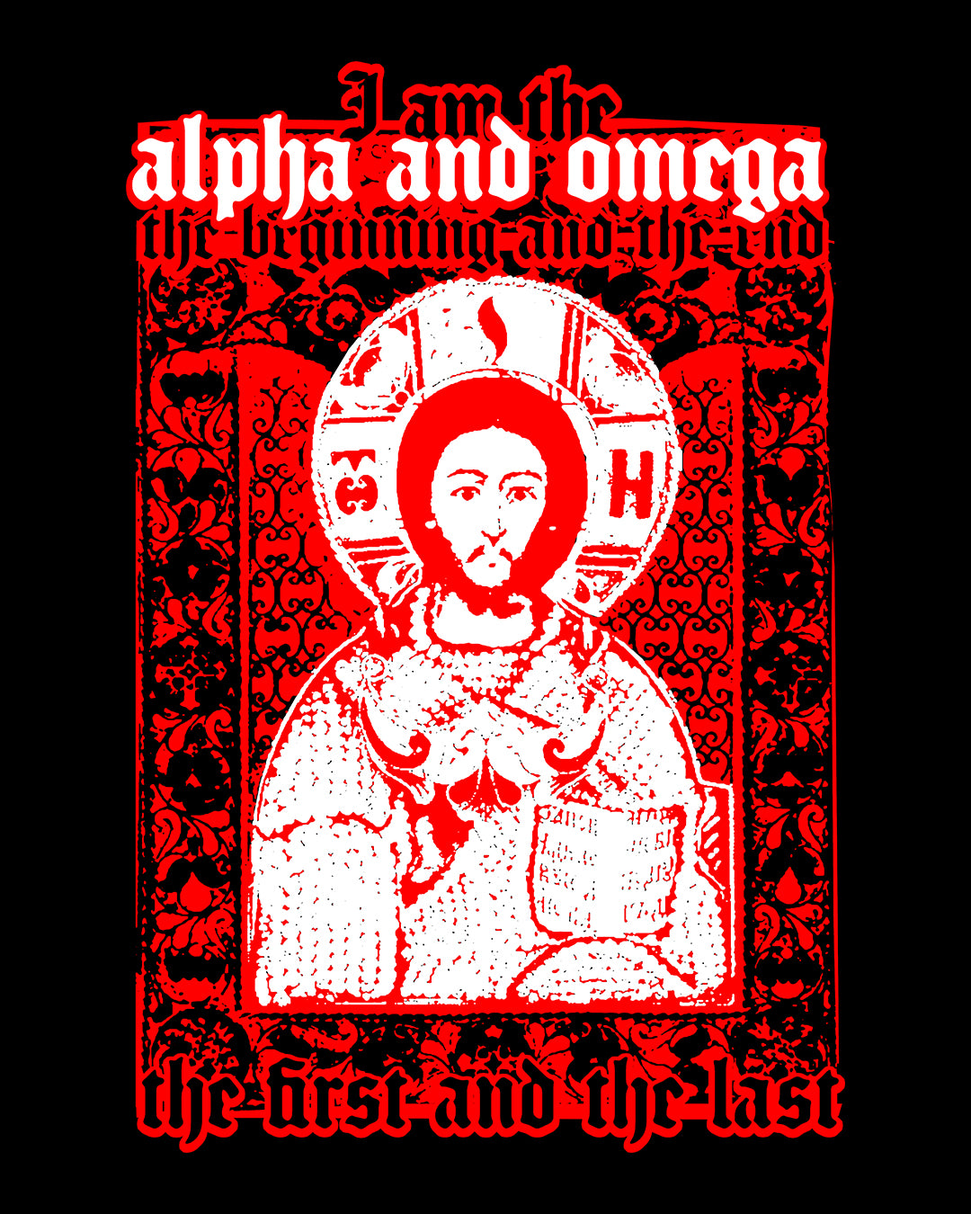 Christ Pantocrator IconoGraphik No. 2 (Alpha and Omega) | Orthodox Christian Hoodie
