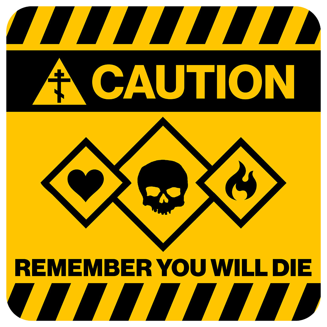 Remember You Will Die Caution Design No. 1  | Orthodox Christian Hoodie / Hooded Sweatshirt