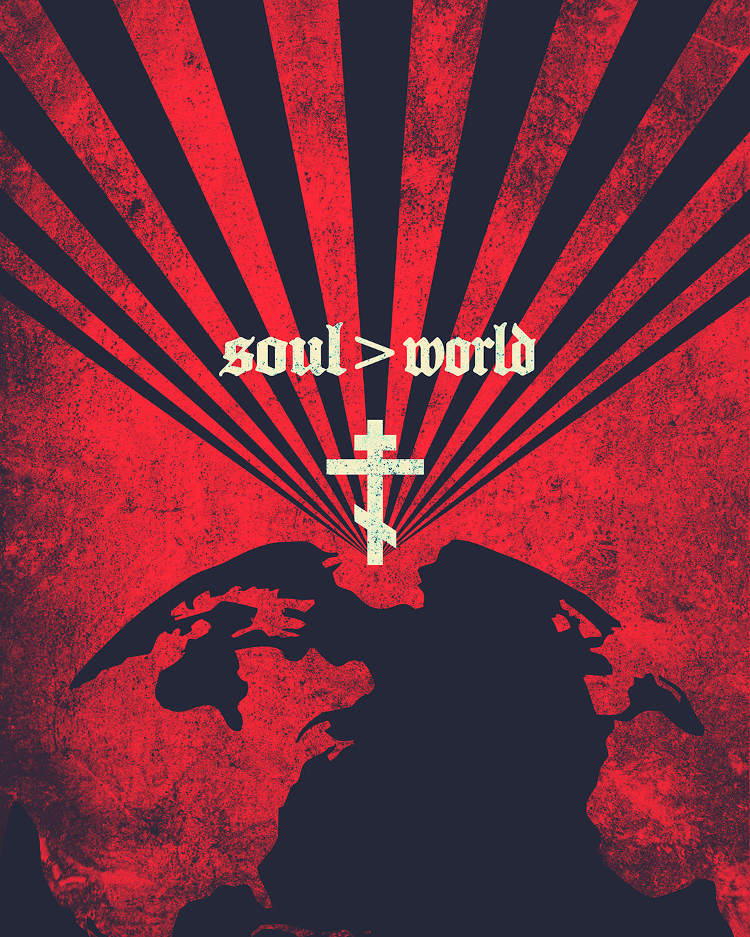 What Shall it Profit a Man | Matthew 16:26 | Soul Is Greater Than World | Red Earth White Cross | Orthodox Christian Jersey Tank Top