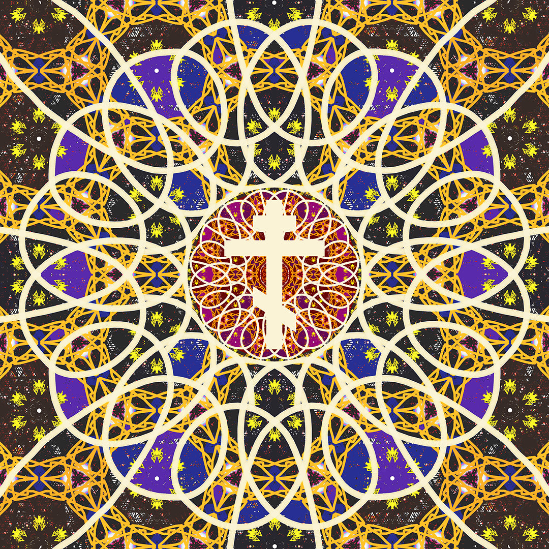 Art Cross: Rose Window No. 1 | Orthodox Christian Hoodie / Hooded Sweatshirt