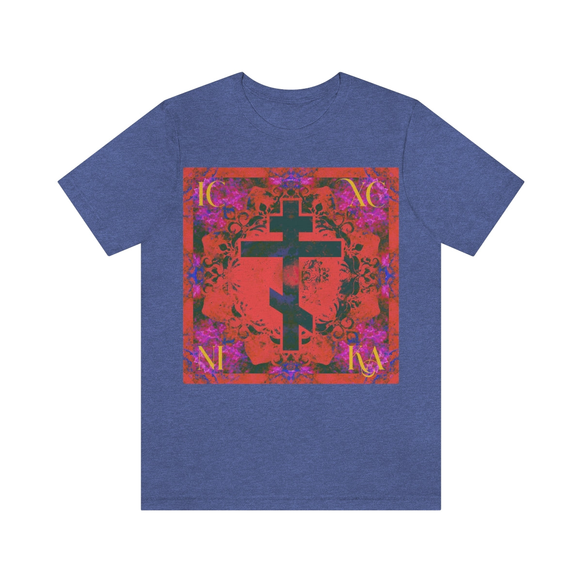Art Cross: Ætheric Rose Window Cross Design No. 25 | Orthodox Christian T-Shirt