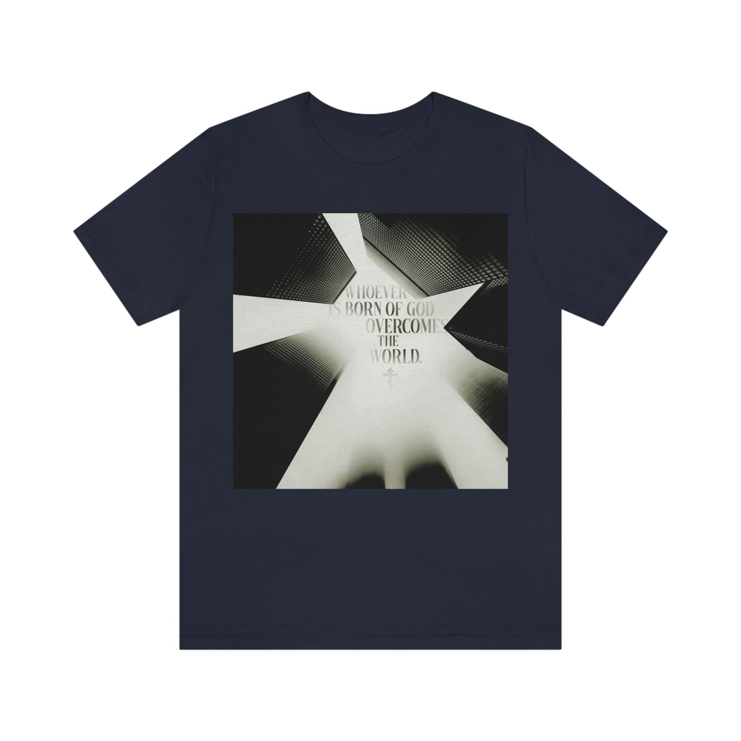Whosoever is Born of God Overcomes the World (1 John 5:1:-4) | Modern Cityscape Aesthetic | Orthodox Christian T-Shirt