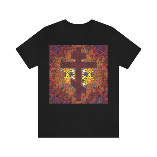 Stained Glass Cross Design No. 1 | Orthodox Christian T-Shirt