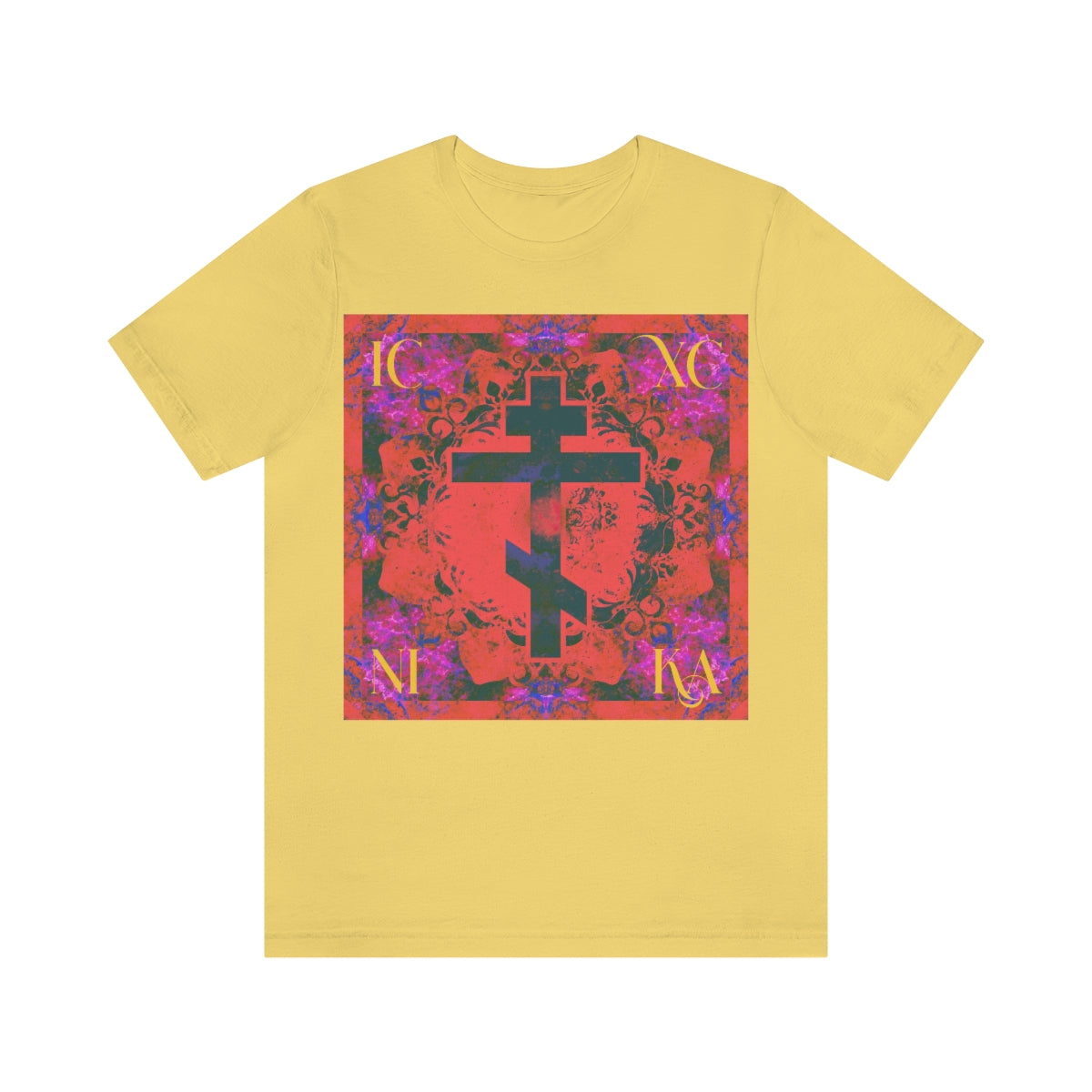 Art Cross: Ætheric Rose Window Cross Design No. 25 | Orthodox Christian T-Shirt