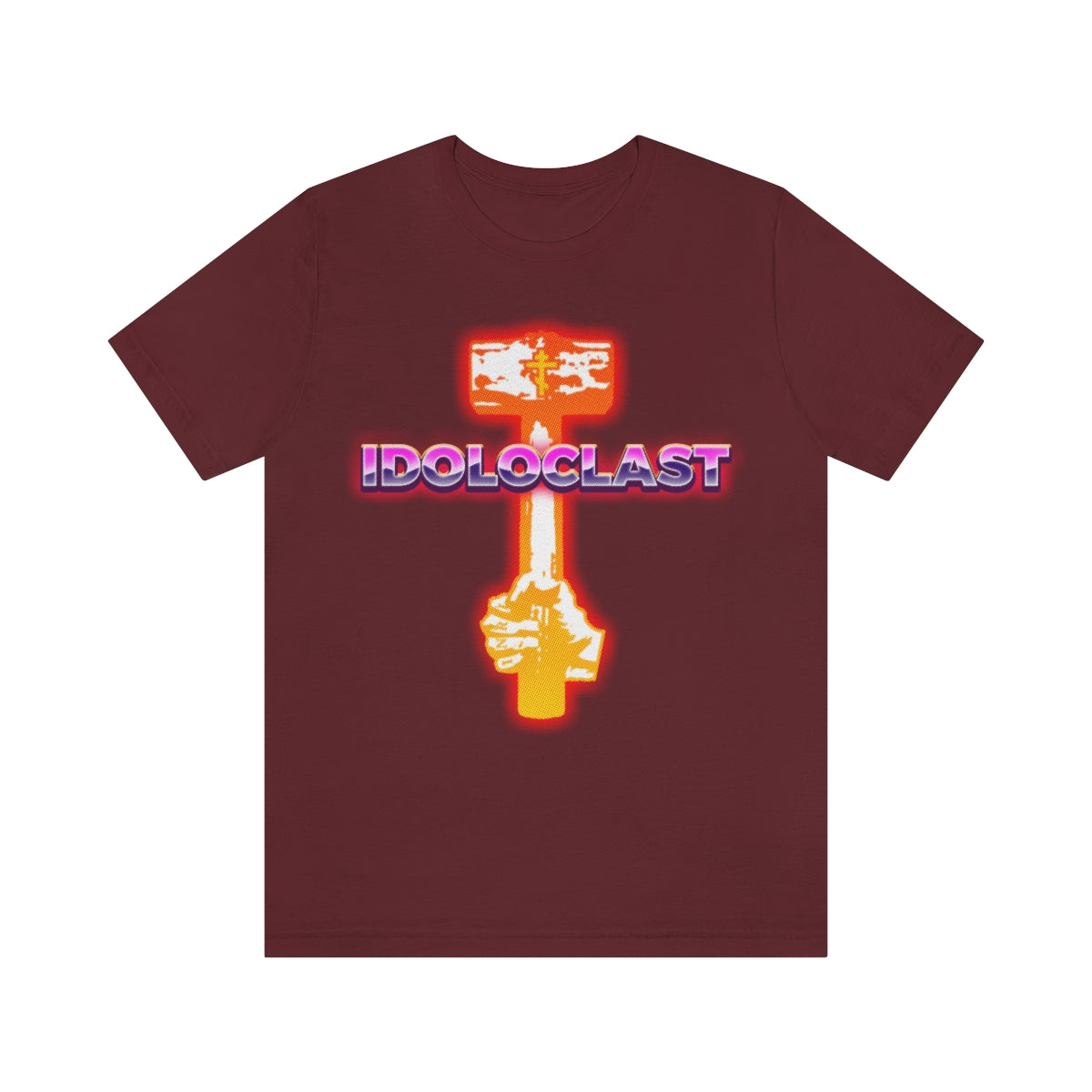 Idoloclast Idol-Smasher Glowing Sledge Hammer Design | 80s Synthwave Style | Orthodox Christian T-Shirt