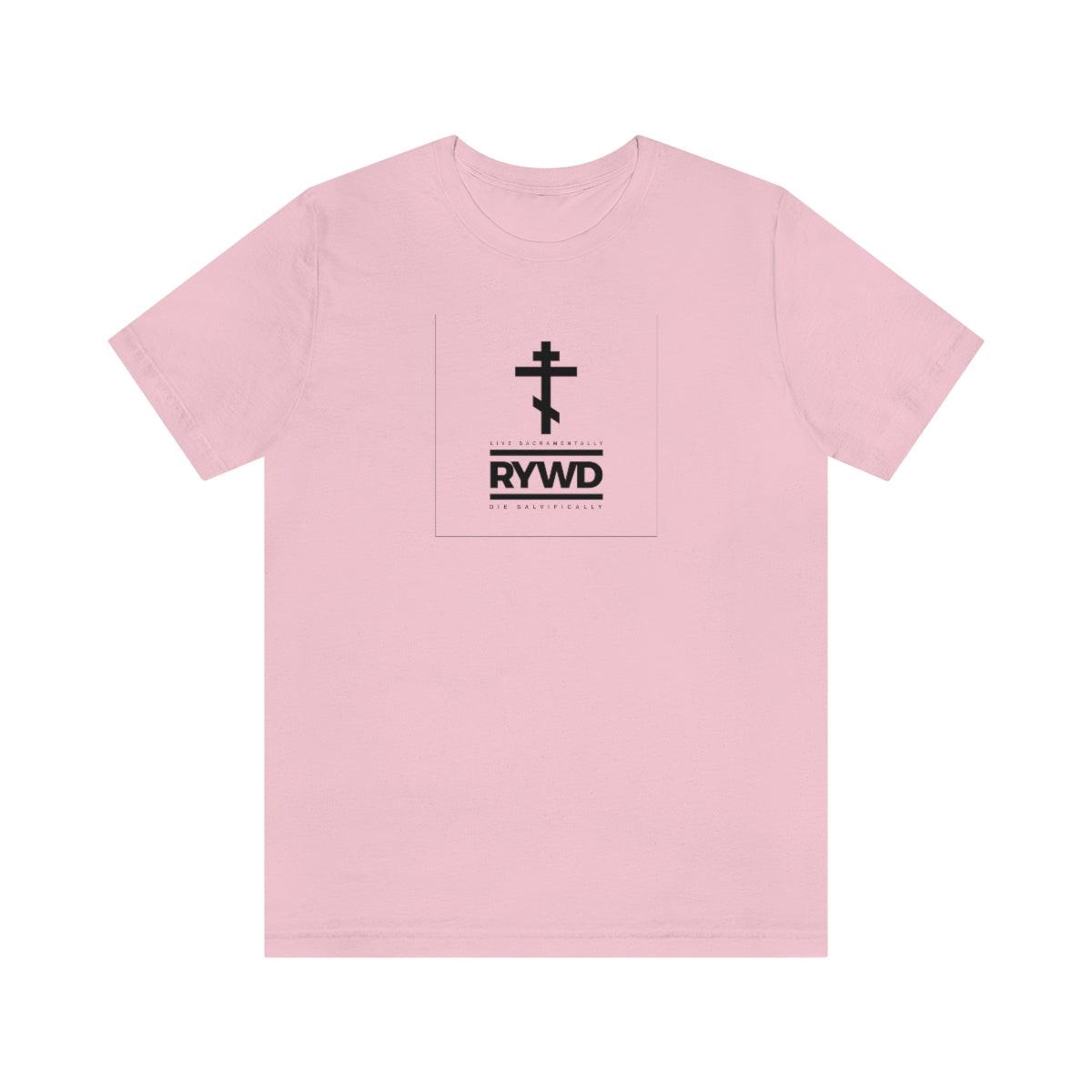 RYWD (Remember You Will Die) Black Text | Minimalist Logo Design | Orthodox Christian Lightweight Cotton Unisex Tee