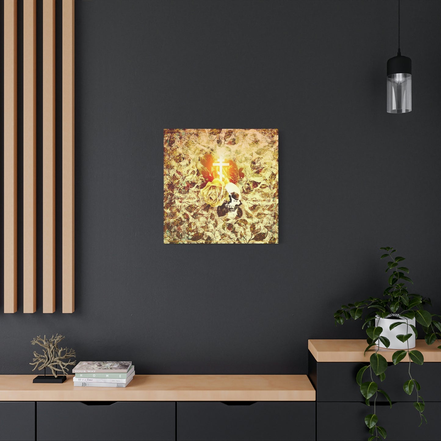 Art Cross: Rose & Skull No. 1 | Orthodox Christian Canvas Art