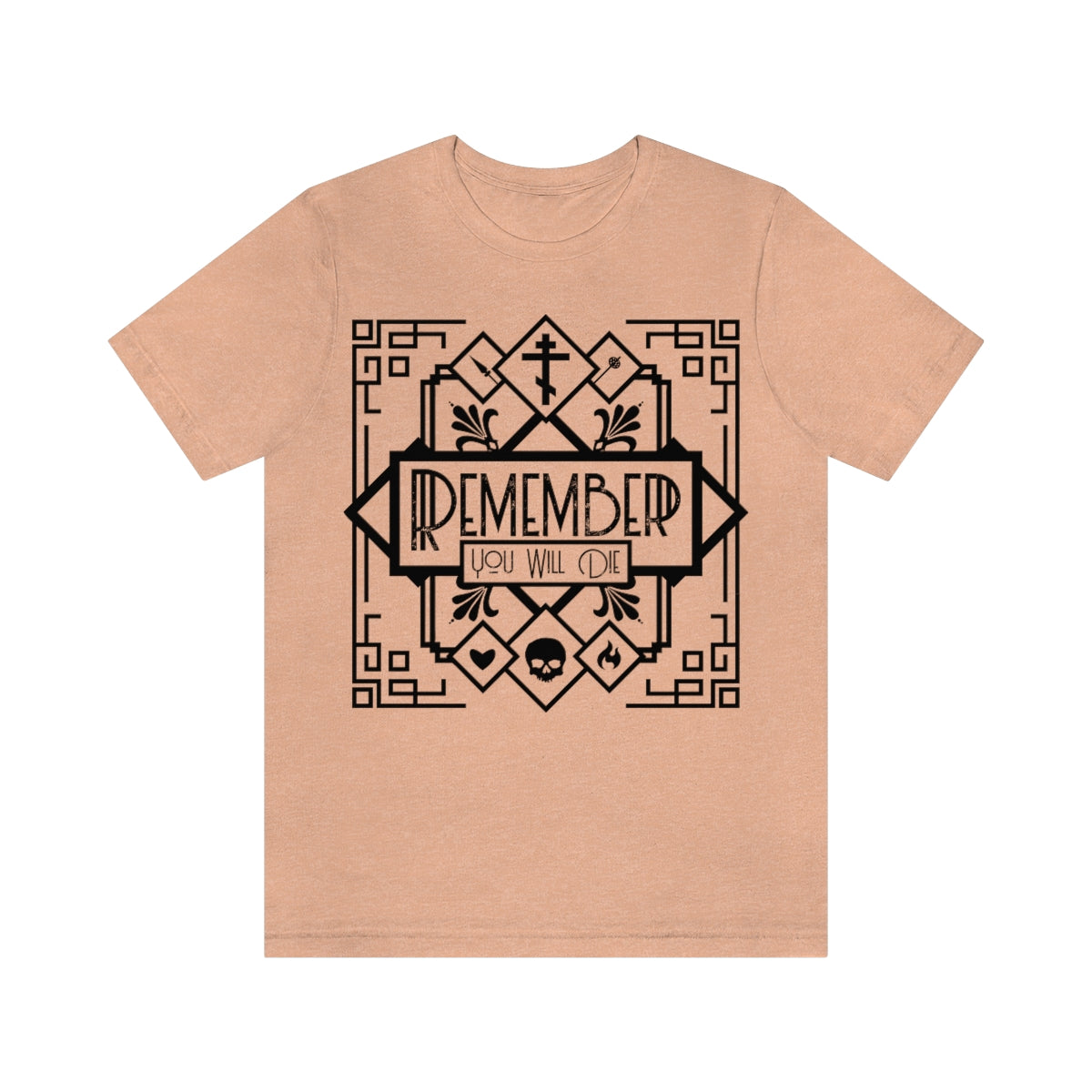 Remember You Will Die Art Deco Design No. 1 | Orthodox Christian T-Shirt