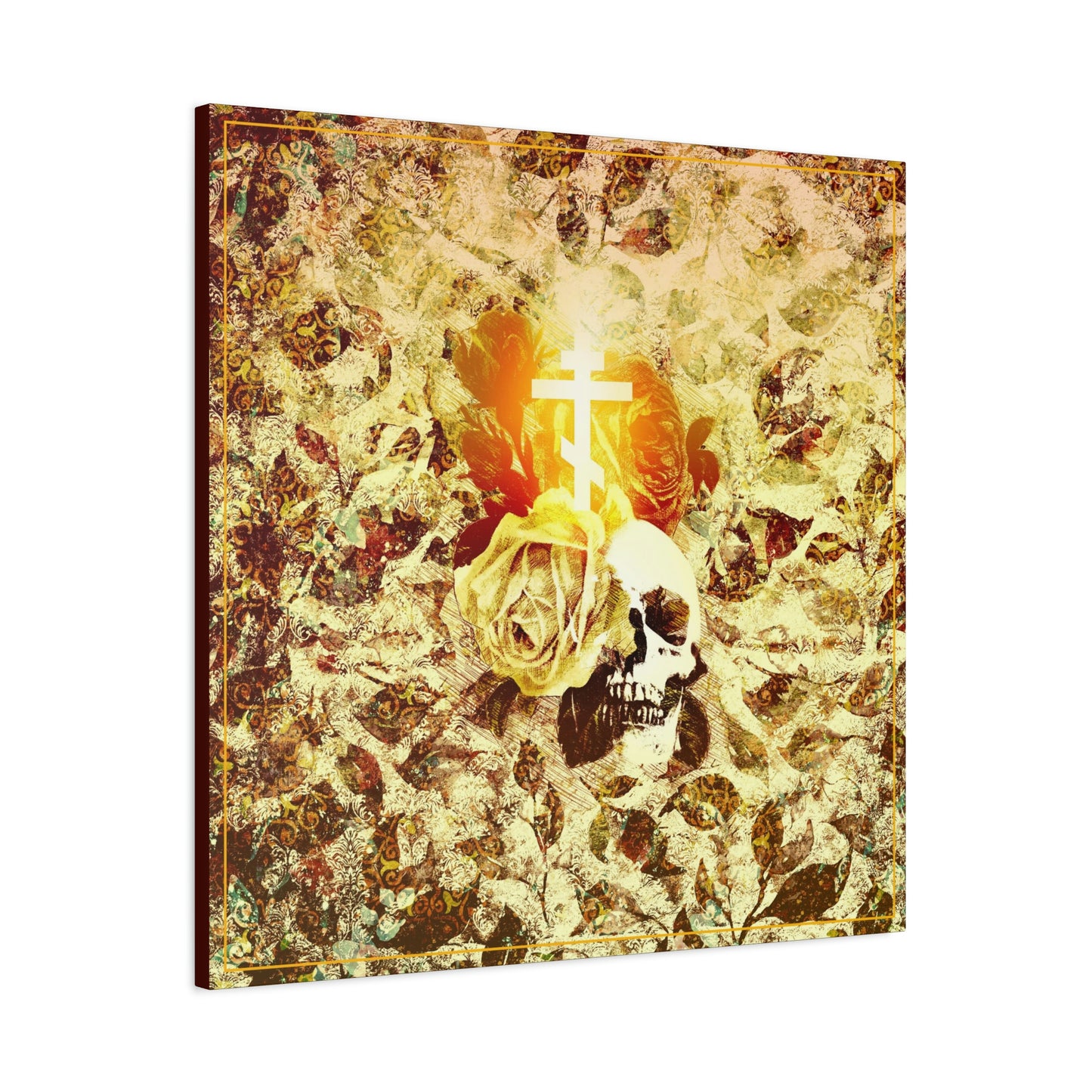 Art Cross: Rose & Skull No. 1 | Orthodox Christian Canvas Art