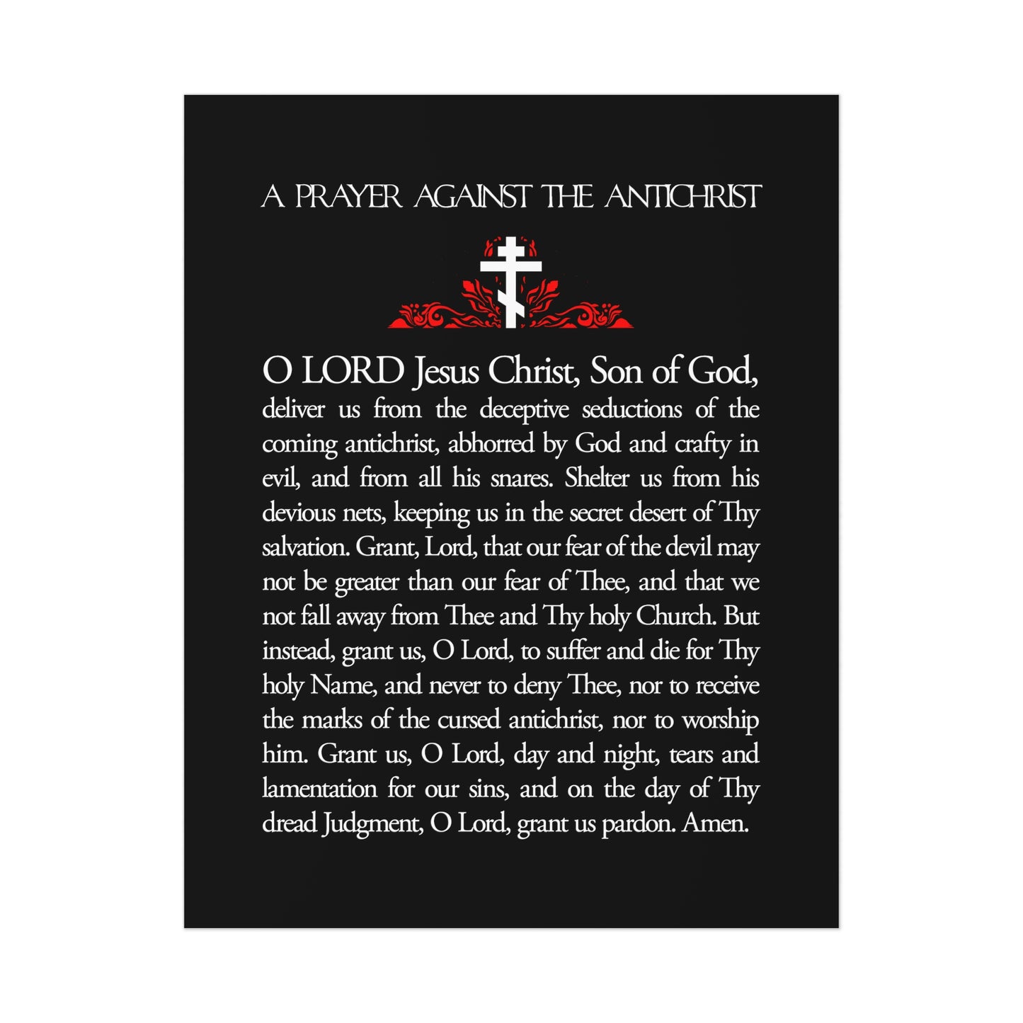 Prayer Against the Antichrist No. 1 | Orthodox Christian Art Poster