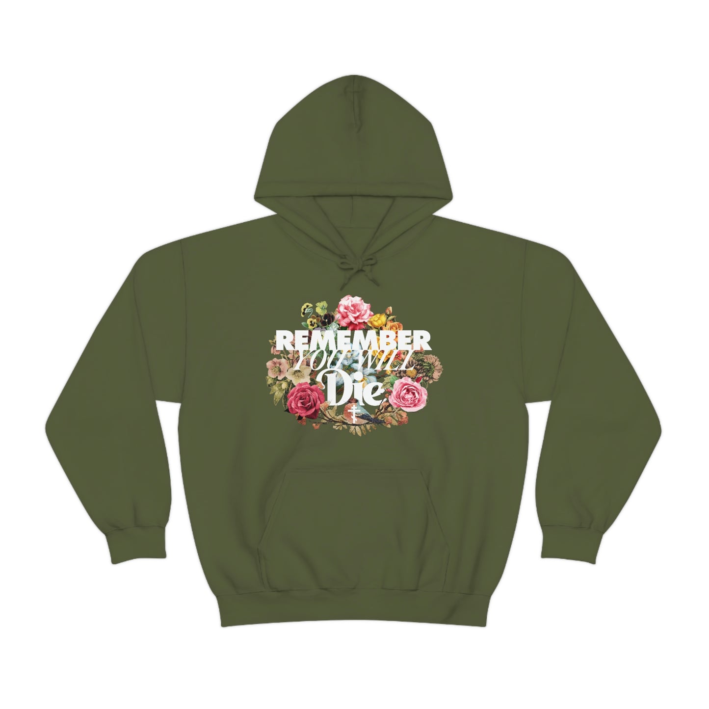 Remember You Will Die Floral Design No. 1 | Orthodox Christian Hoodie / Hooded Sweatshirt