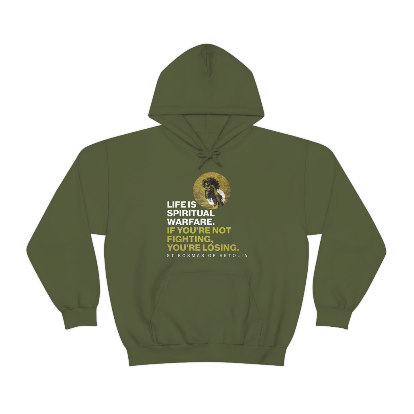 Life is Spiritual Warfare No. 1 (Minimal Design) | Orthodox Christian Hoodie / Hooded Sweatshirt