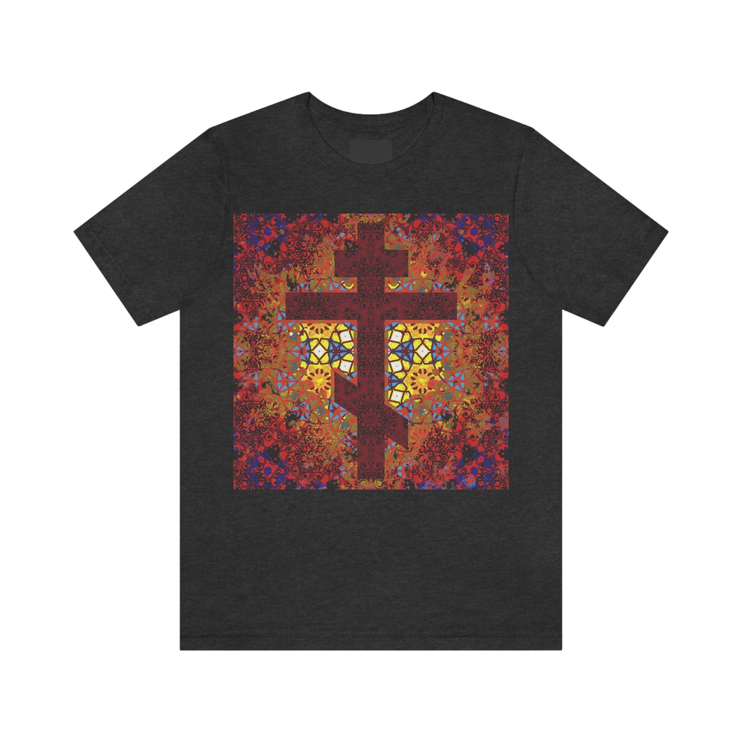 Stained Glass Cross Design No. 1 | Orthodox Christian T-Shirt