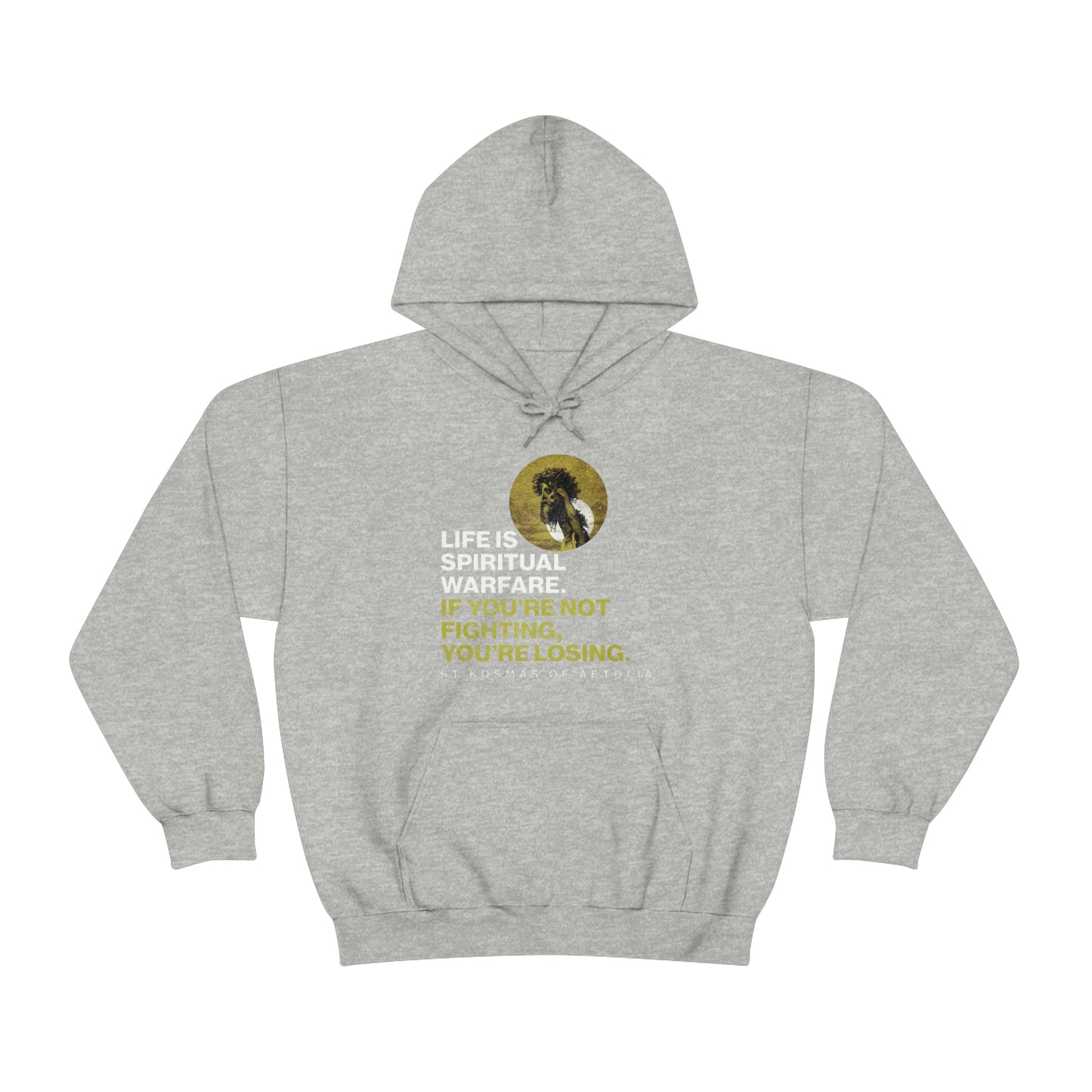 Life is Spiritual Warfare No. 1 (Minimal Design) | Orthodox Christian Hoodie / Hooded Sweatshirt