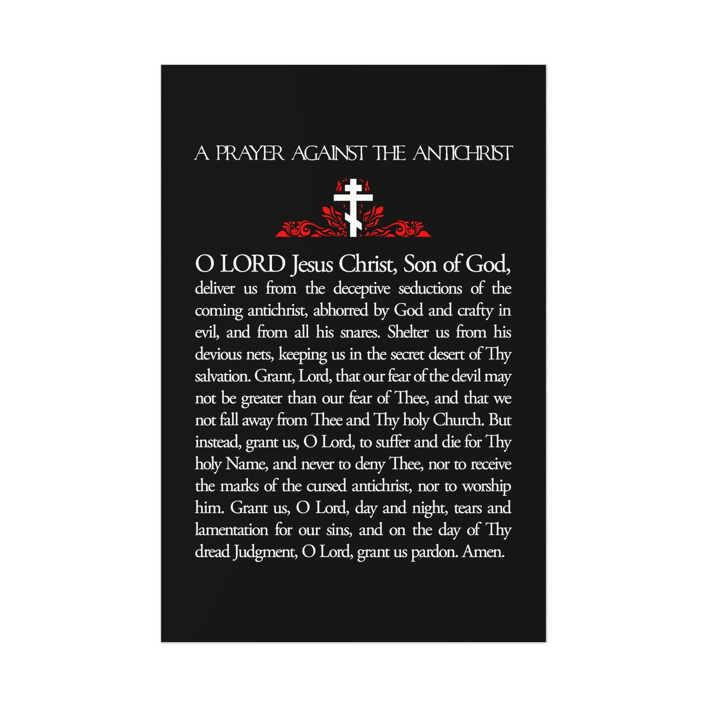 Prayer Against the Antichrist No. 1 | Orthodox Christian Art Poster