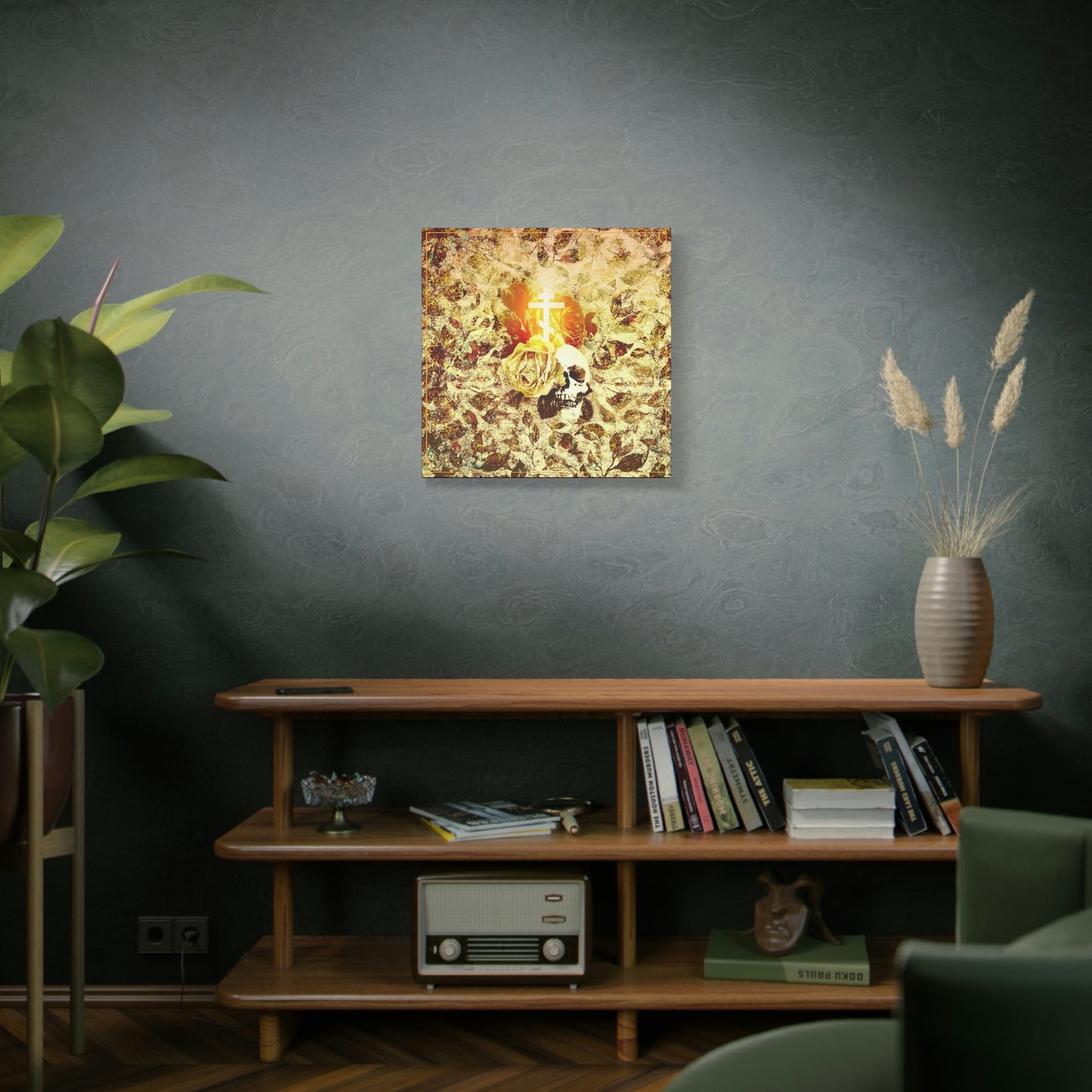 Art Cross: Rose & Skull No. 1 | Orthodox Christian Canvas Art