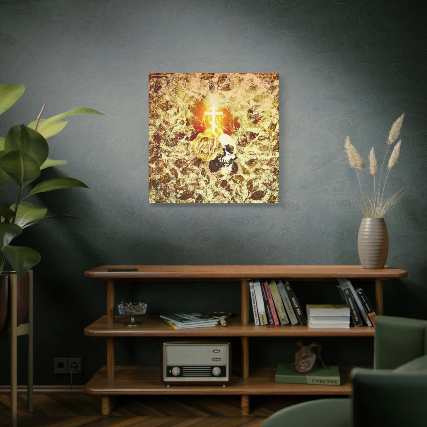 Art Cross: Rose & Skull No. 1 | Orthodox Christian Canvas Art