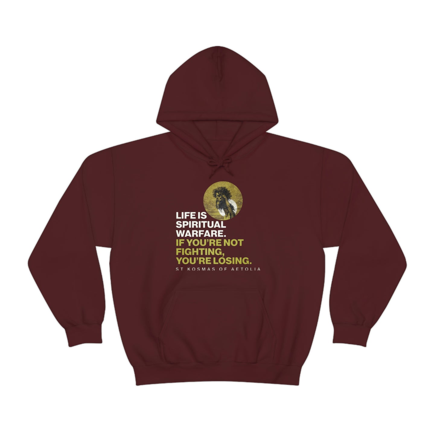 Life is Spiritual Warfare No. 1 (Minimal Design) | Orthodox Christian Hoodie / Hooded Sweatshirt