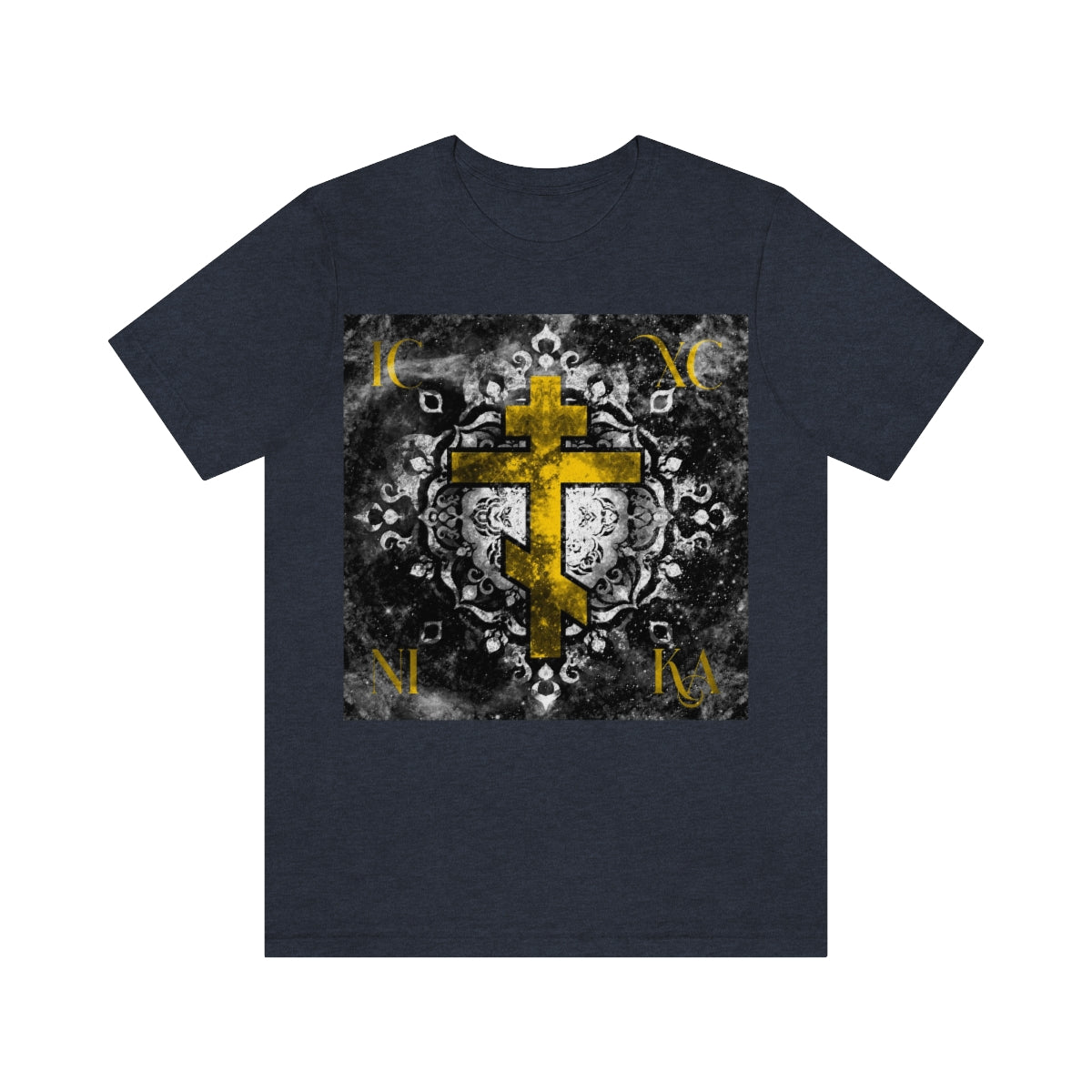 Art Cross: Ætheric Rose Window Cross Design No. 18 | Orthodox Christian T-Shirt
