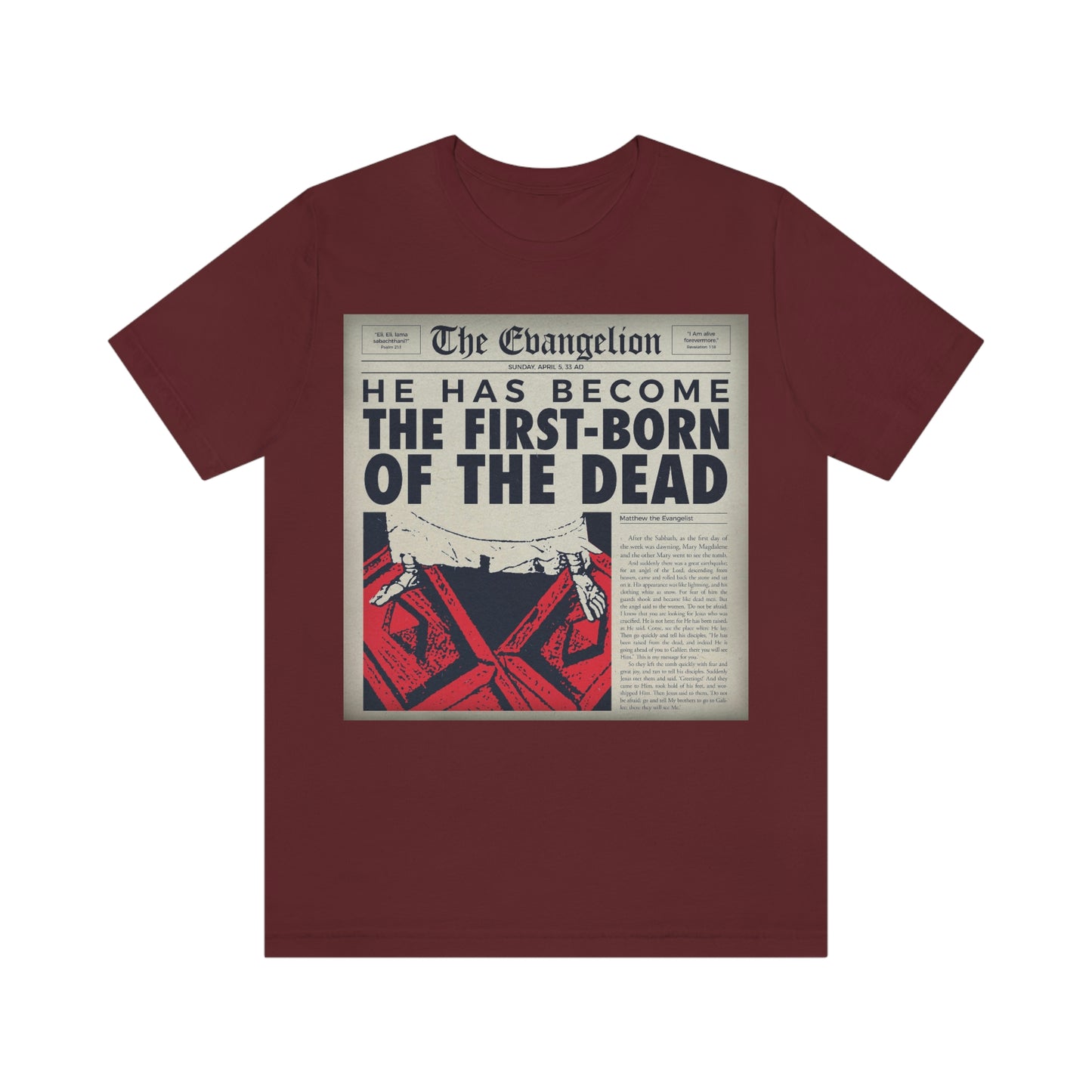 He Has Become the First-Born of the Dead | Paschal Resurrection | Trampling Down Death By Death | Retro Newspaper Front Page Design | Orthodox Christian T-Shirt