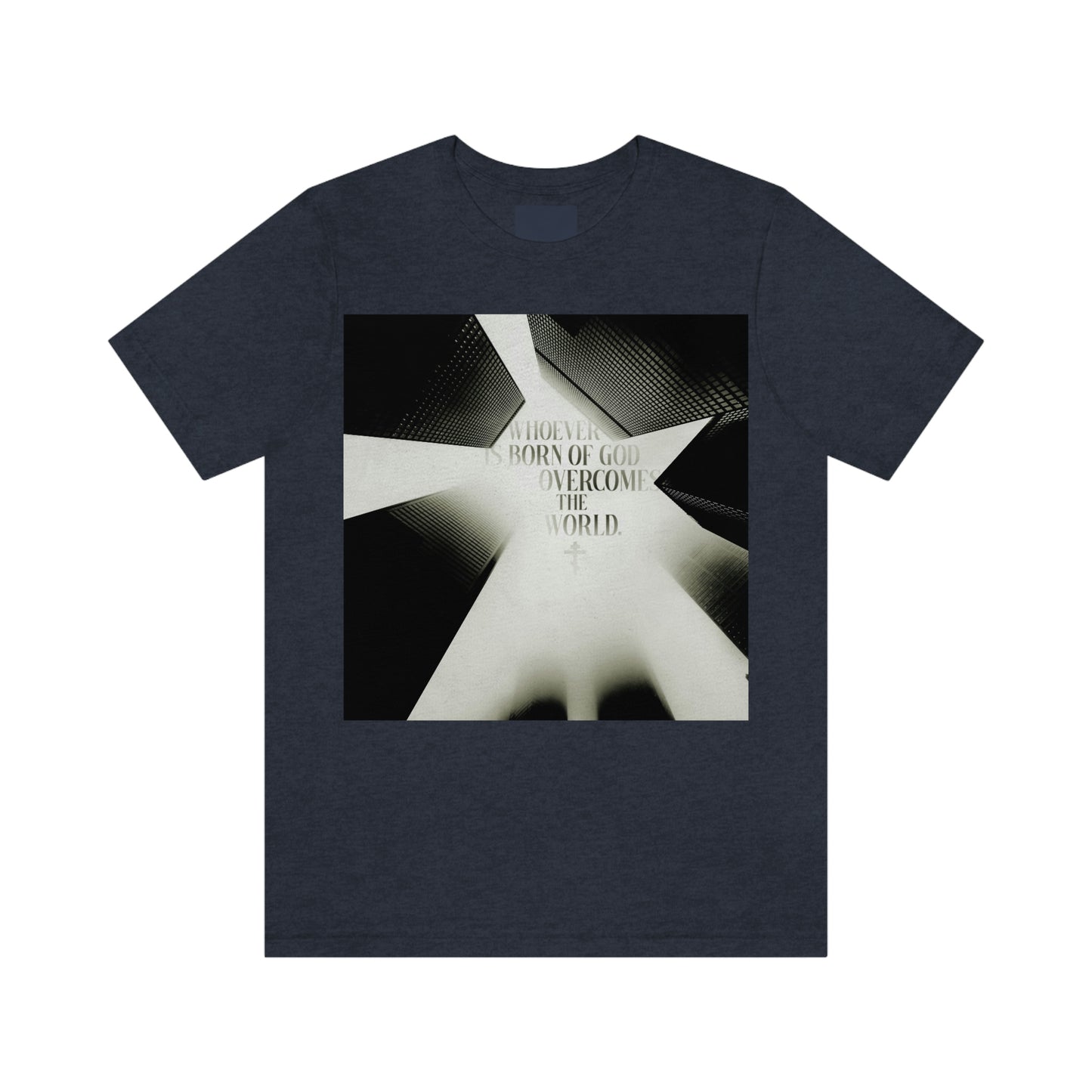 Whosoever is Born of God Overcomes the World (1 John 5:1:-4) | Modern Cityscape Aesthetic | Orthodox Christian T-Shirt