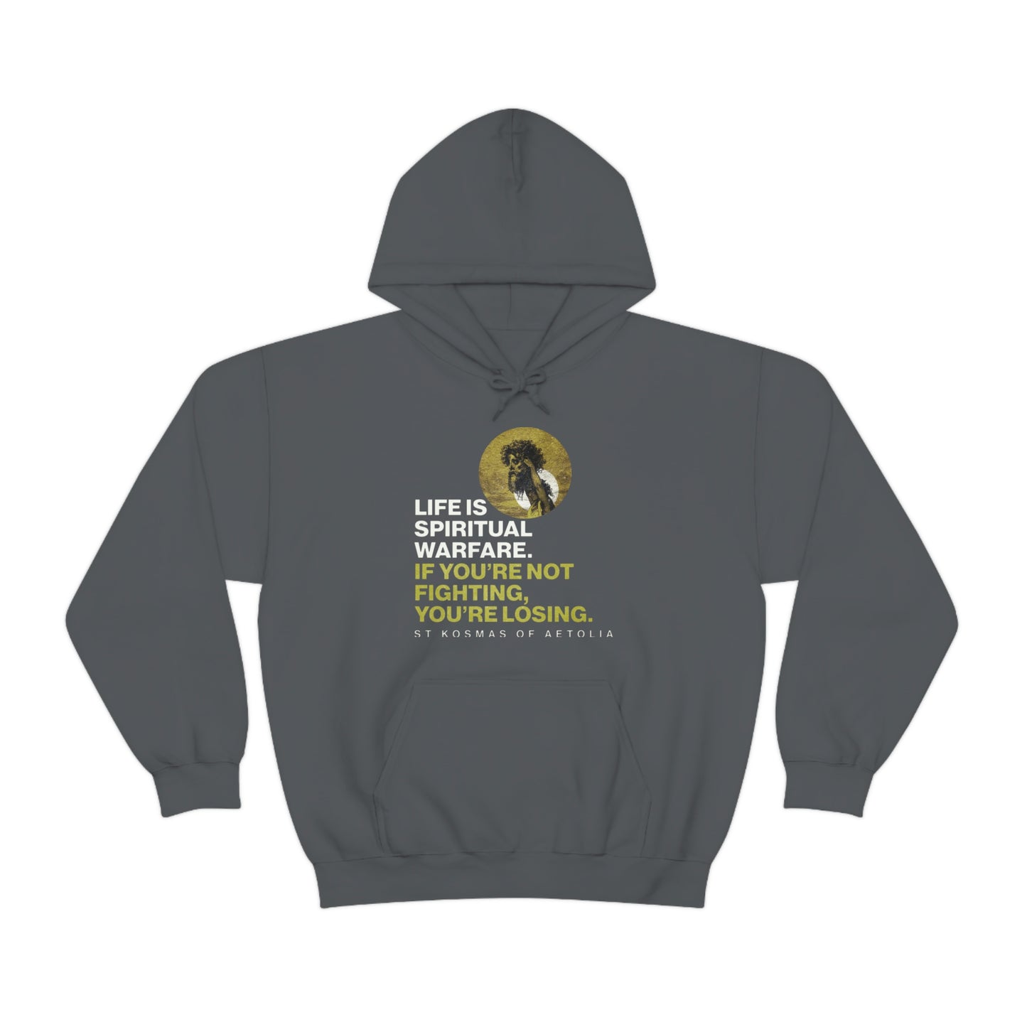 Life is Spiritual Warfare No. 1 (Minimal Design) | Orthodox Christian Hoodie / Hooded Sweatshirt