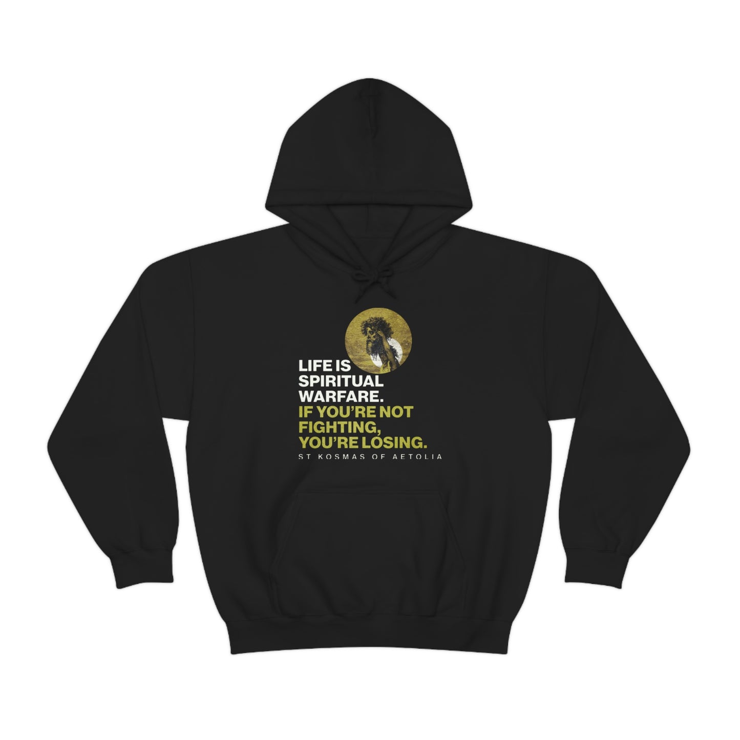 Life is Spiritual Warfare No. 1 (Minimal Design) | Orthodox Christian Hoodie / Hooded Sweatshirt