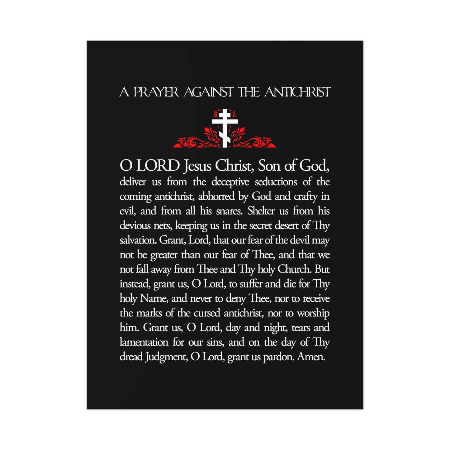 Prayer Against the Antichrist No. 1 | Orthodox Christian Art Poster
