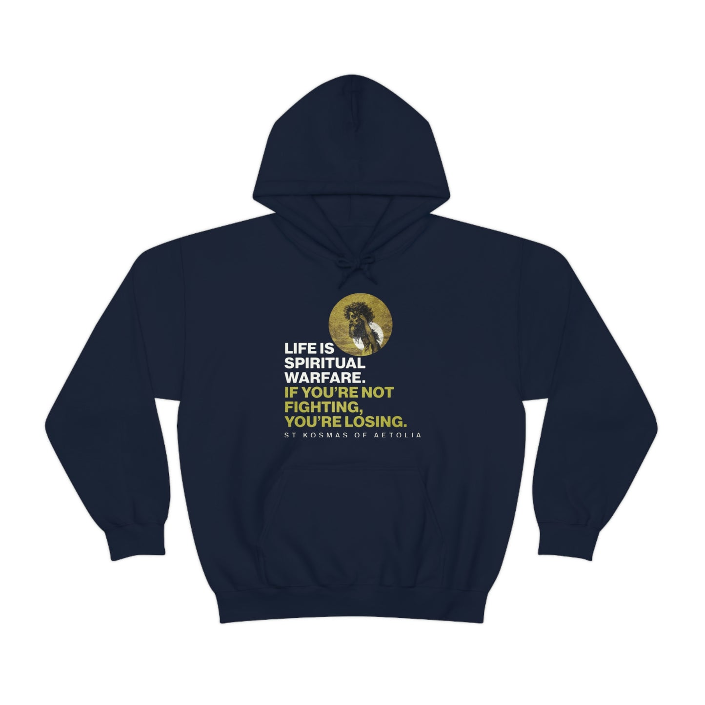 Life is Spiritual Warfare No. 1 (Minimal Design) | Orthodox Christian Hoodie / Hooded Sweatshirt