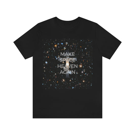 Make Space Heaven Again | Deep Space Starfield | Three-Bar Cross | Orthodox Christian T-Shirt