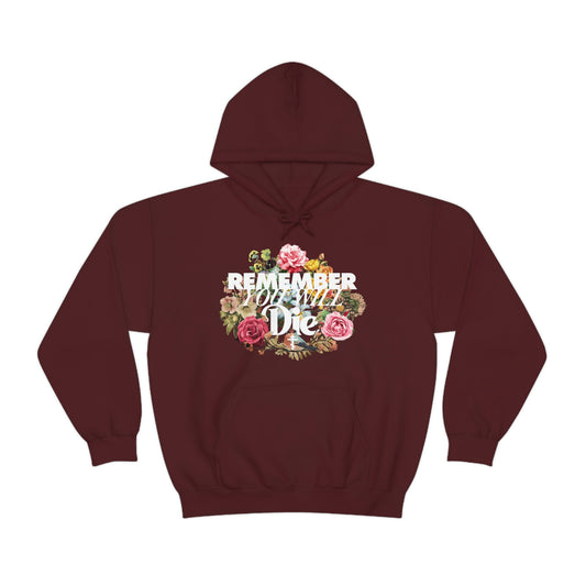 Remember You Will Die Floral Design No. 1 | Orthodox Christian Hoodie / Hooded Sweatshirt