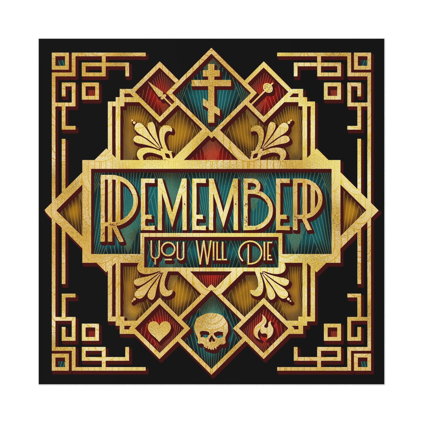Remember You Will Die: Art Deco Design No.2 | Orthodox Christian Art Poster