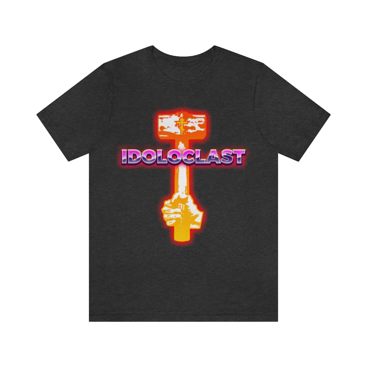 Idoloclast Idol-Smasher Glowing Sledge Hammer Design | 80s Synthwave Style | Orthodox Christian T-Shirt