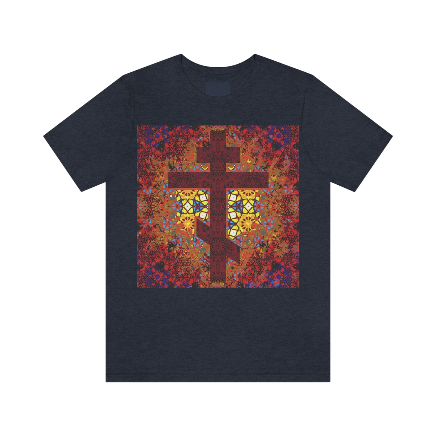Stained Glass Cross Design No. 1 | Orthodox Christian T-Shirt