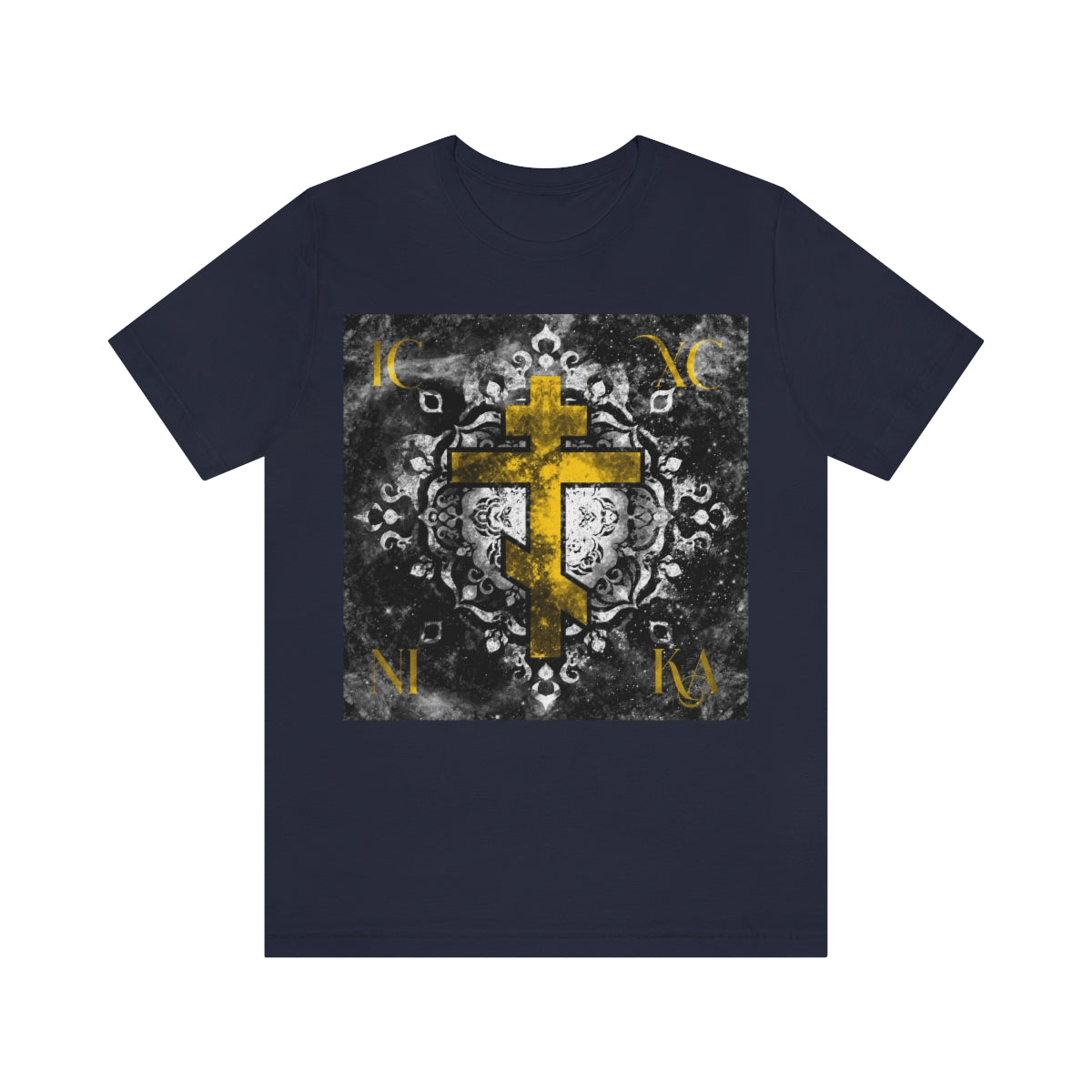 Art Cross: Ætheric Rose Window Cross Design No. 18 | Orthodox Christian T-Shirt