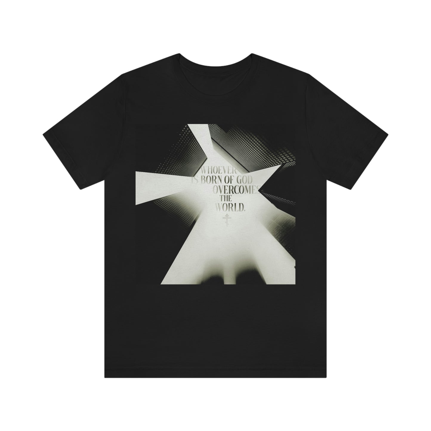 Whosoever is Born of God Overcomes the World (1 John 5:1:-4) | Modern Cityscape Aesthetic | Orthodox Christian T-Shirt