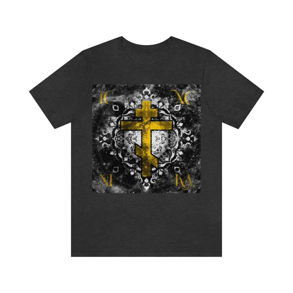 Art Cross: Ætheric Rose Window Cross Design No. 18 | Orthodox Christian T-Shirt