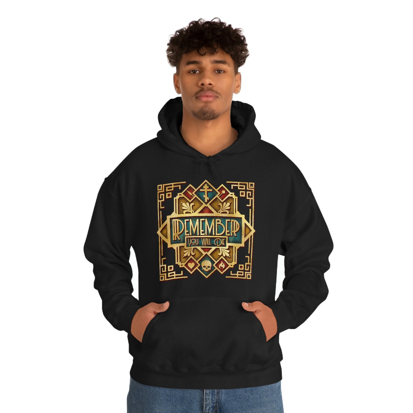 Remember You Will Die: Art Deco Design No.2 | Orthodox Christian Hoodie / Hooded Sweatshirt