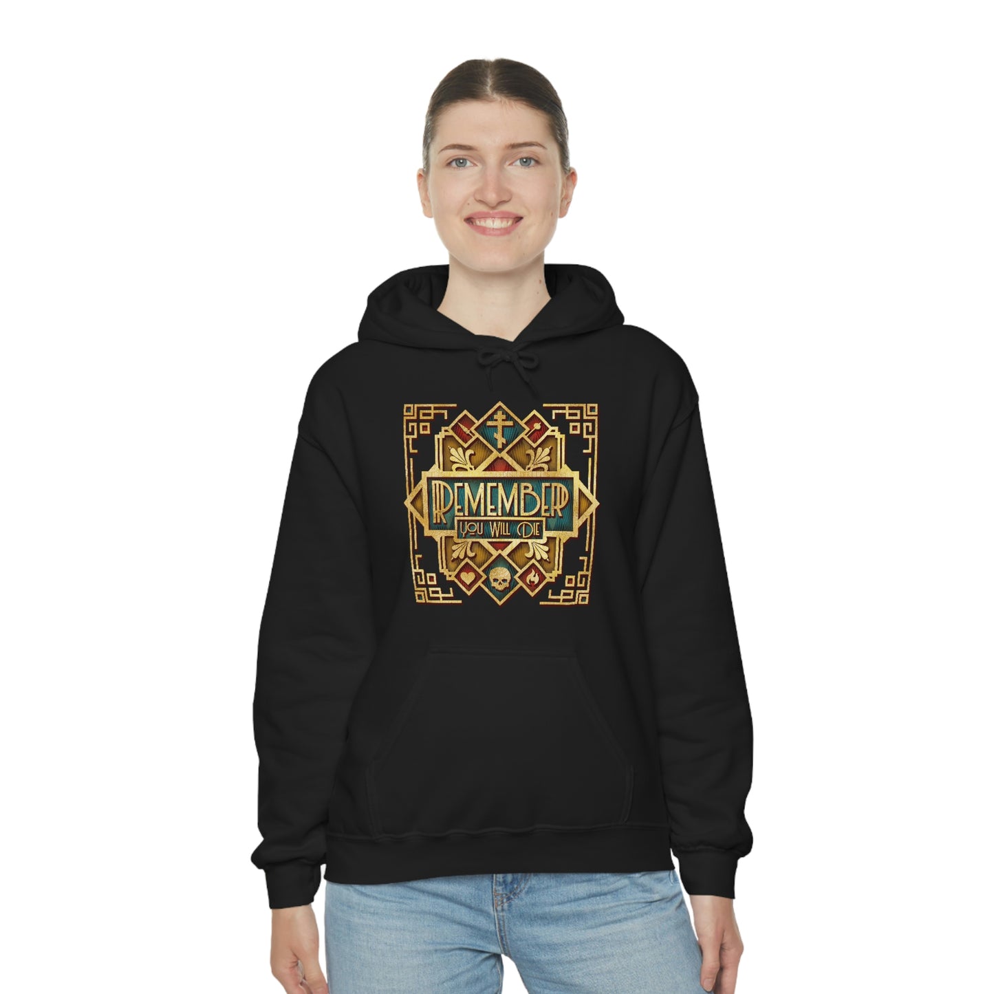 Remember You Will Die: Art Deco Design No.2 | Orthodox Christian Hoodie / Hooded Sweatshirt