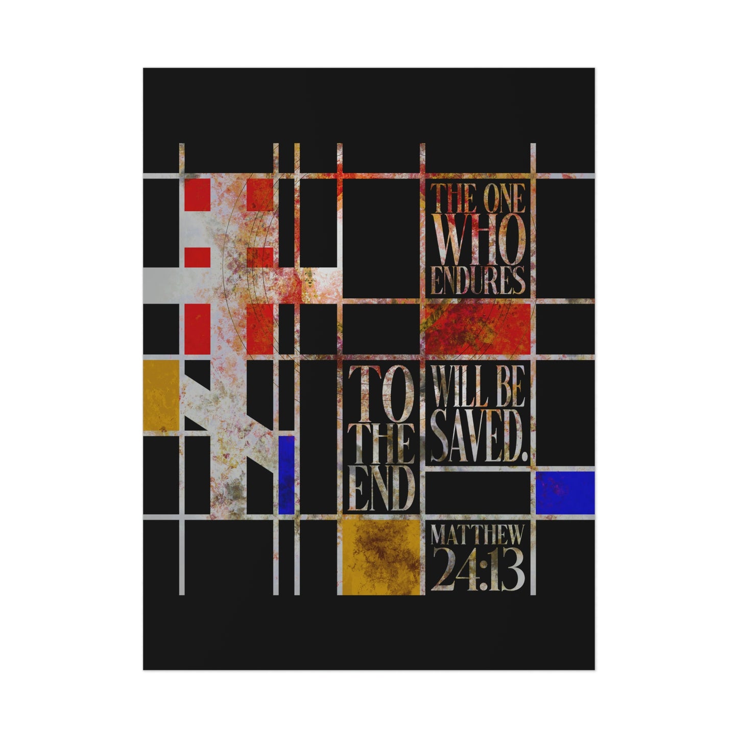 The One Who Endures - Mondrian Design No. 1 | Orthodox Christian Art Poster