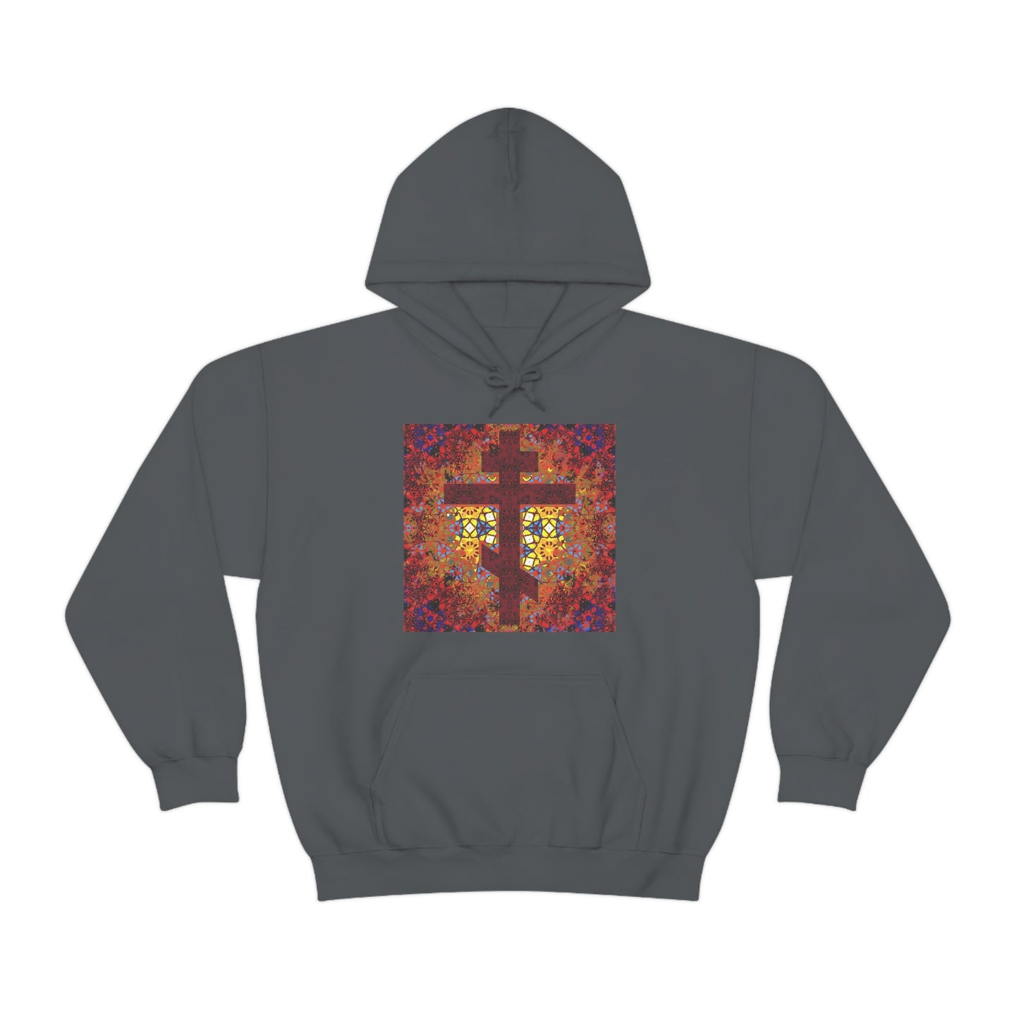 Stained Glass Cross Design No. 1 | Orthodox Christian Hoodie / Hooded Sweatshirt