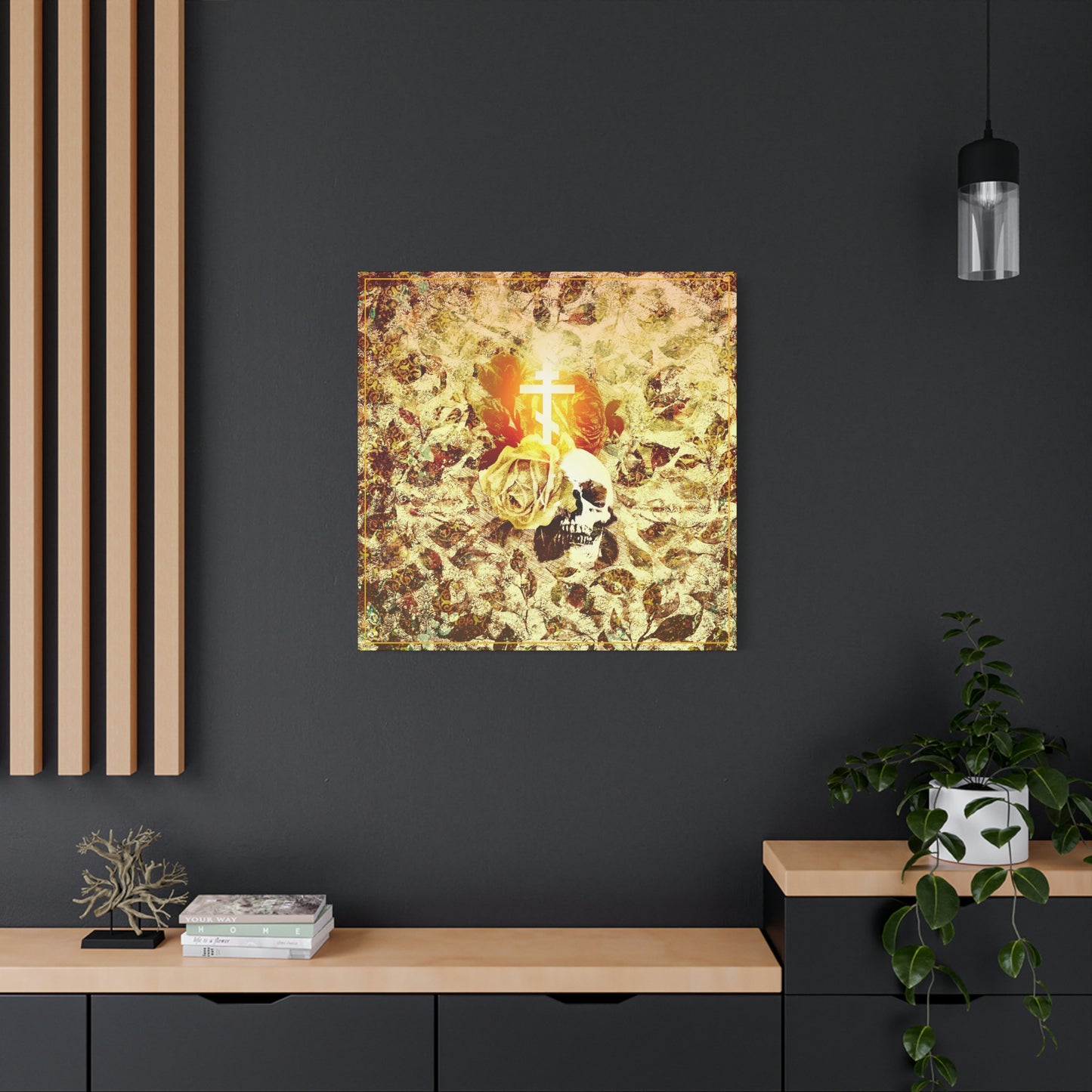 Art Cross: Rose & Skull No. 1 | Orthodox Christian Canvas Art
