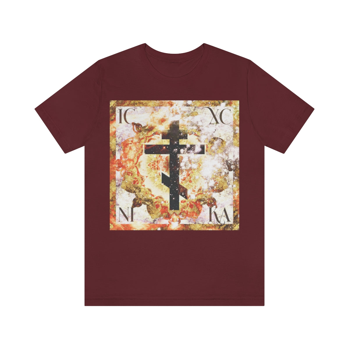 Art Cross: Ætheric Rose Window Cross Design No. 22 | Orthodox Christian T-Shirt