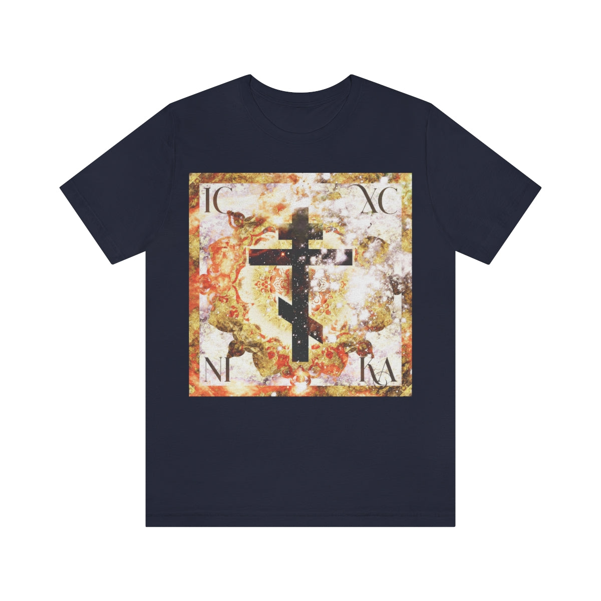 Art Cross: Ætheric Rose Window Cross Design No. 22 | Orthodox Christian T-Shirt